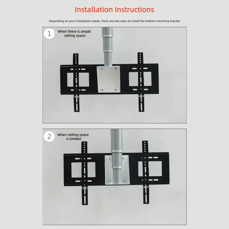 Electric Telescopic TV Ceiling Mount Remote Control Motorized TV Lift Bracket 32-75 Inch Height Adjustable TV Hanger