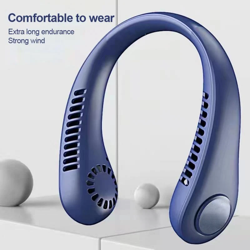 Portable Hanging Neck Fan USB Rechargeable Silent Sports Hanging Neck Cooler 3 Gears 2000mAh Cooling Without Blades Ventilator