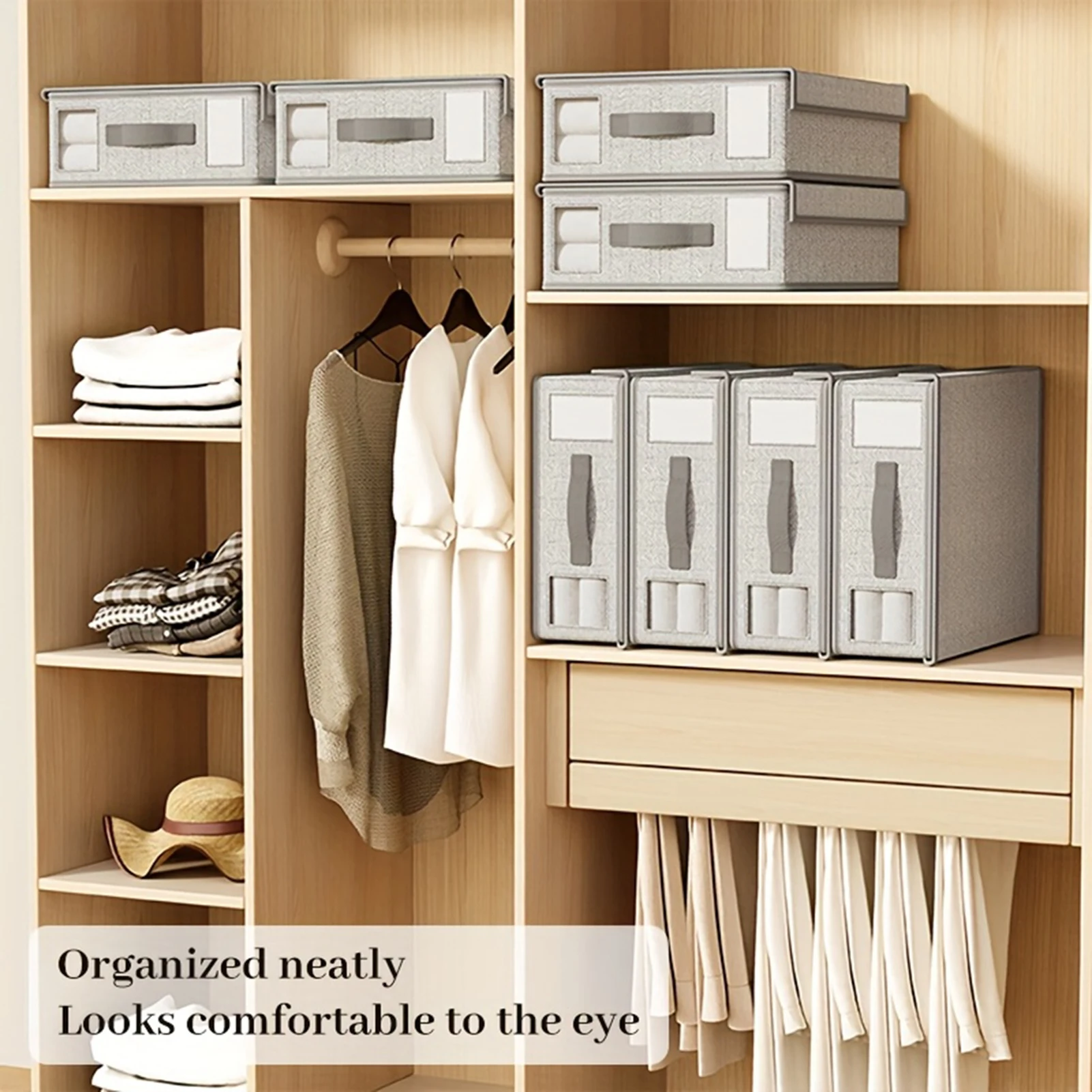 

Large Capacity Storage Box Bed Sheet Duvet Cover Seasonal Clothing Organizer Box Household Non Woven Storage Box 38x32x12cm 1pc