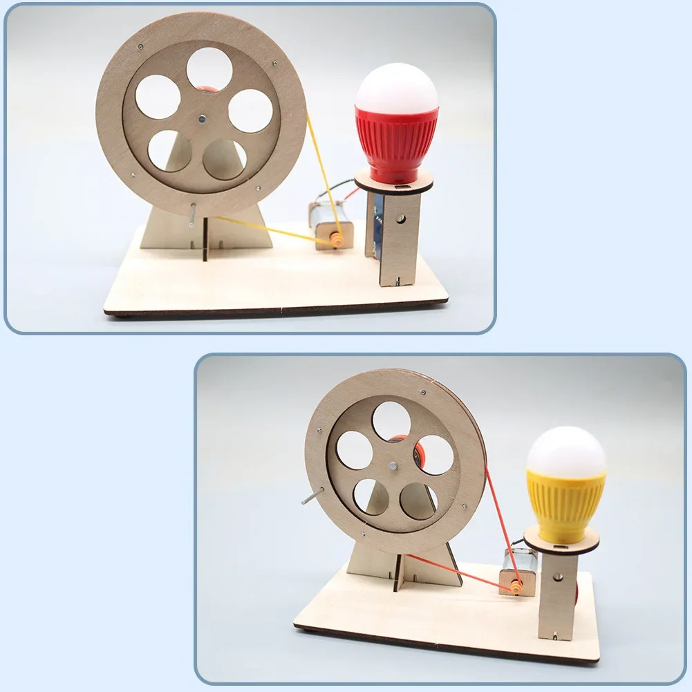 Mini DIY Handkurbel Generator Glühbirne STEM Wissenschaft Experiment Kit & Bildung Modell für Kinder Geschenk Spielzeug Lernprojekt – Detail 4