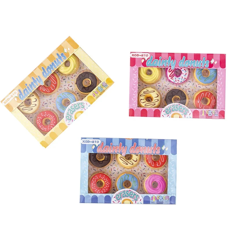 candy donuts eraser conjunto para estudantes papelaria suprimentos atacado pcs por lote 01