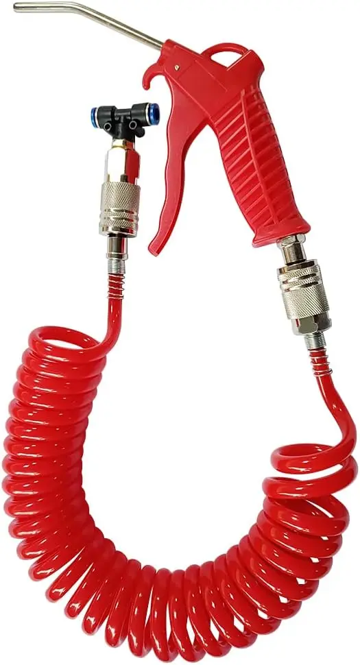 

Blow Gun Kit with 16ft Long Pneumatic Pu Hose, Heavy Duty Air Duster Gun for Air Compressor(Red)