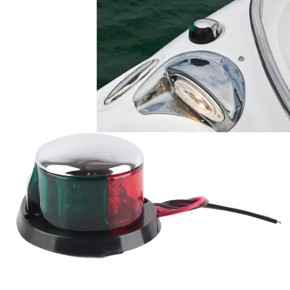 أضواء LED أضواء حمراء خضراء قارب الملاحة ضوء 12 فولت 8 واط مصباح إشارة الإبحار قطرة شكل قارب الجبهة ضوء عائم #2