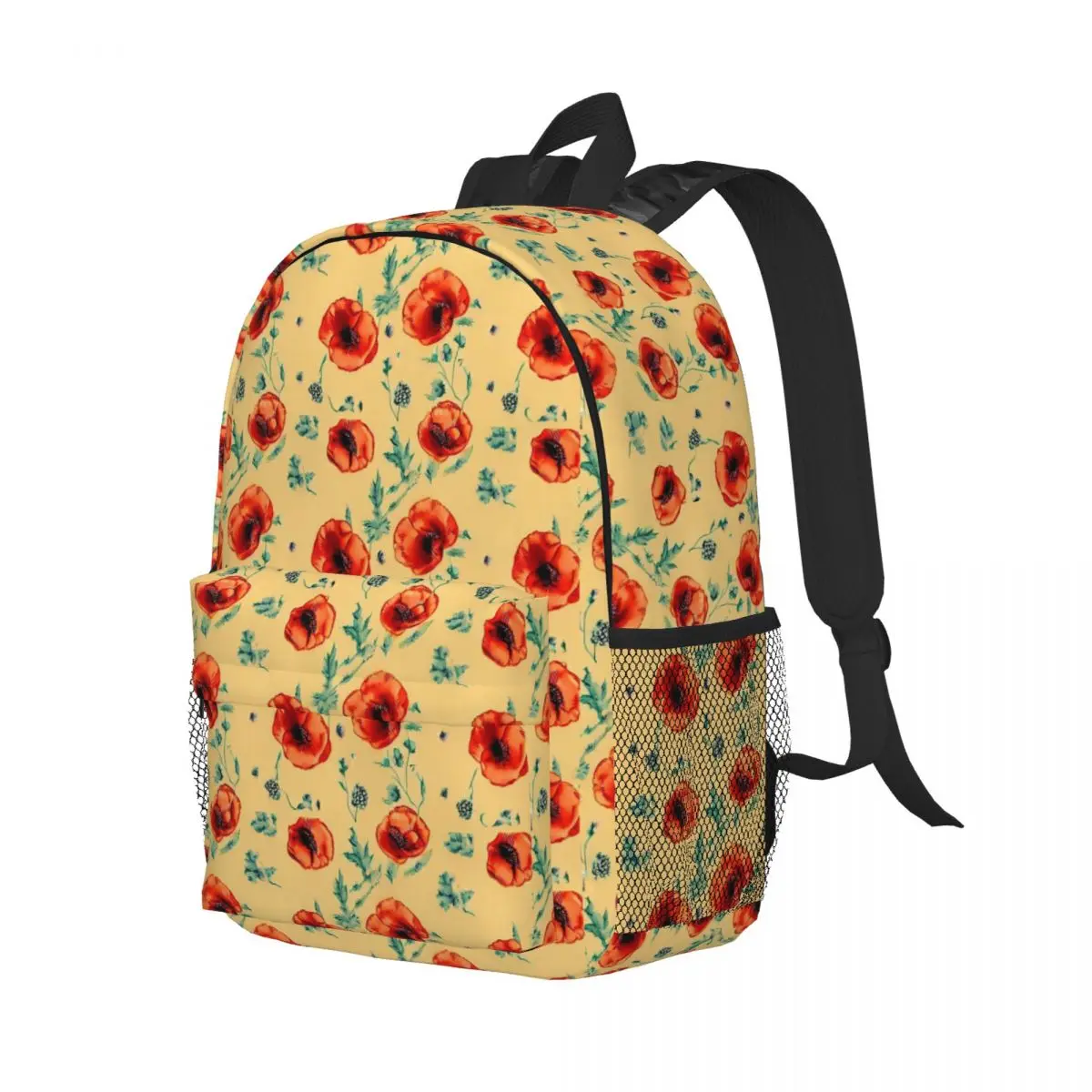 

Poppy Seed Flowers Backpack Student Boys Girls BookBag Kids School Bag Laptop Shoulder Bags for Men Women