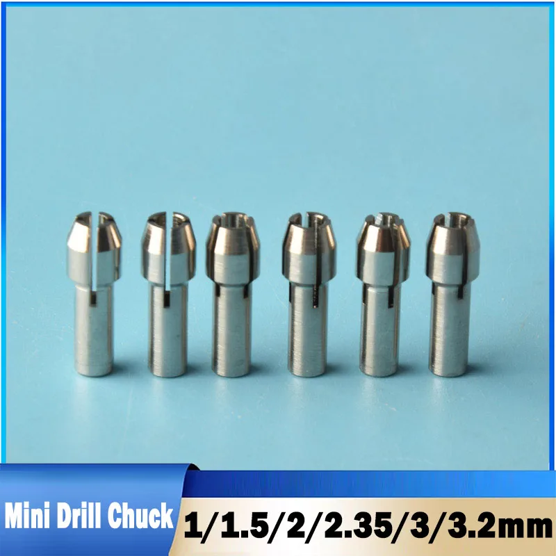 2Pcs Mini Drill Chuck 1/1.5/2/2.35/3/3.2mm For Electronic Dremel Collet Chuck Rotary Tool Accessories
