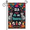 HOMETITUTE Dia de los Muertos Garden Flag 12x18 Inch Linen Day of the Dead Cat Sugar Skull Double Sided Mexican Halloween Po jjp