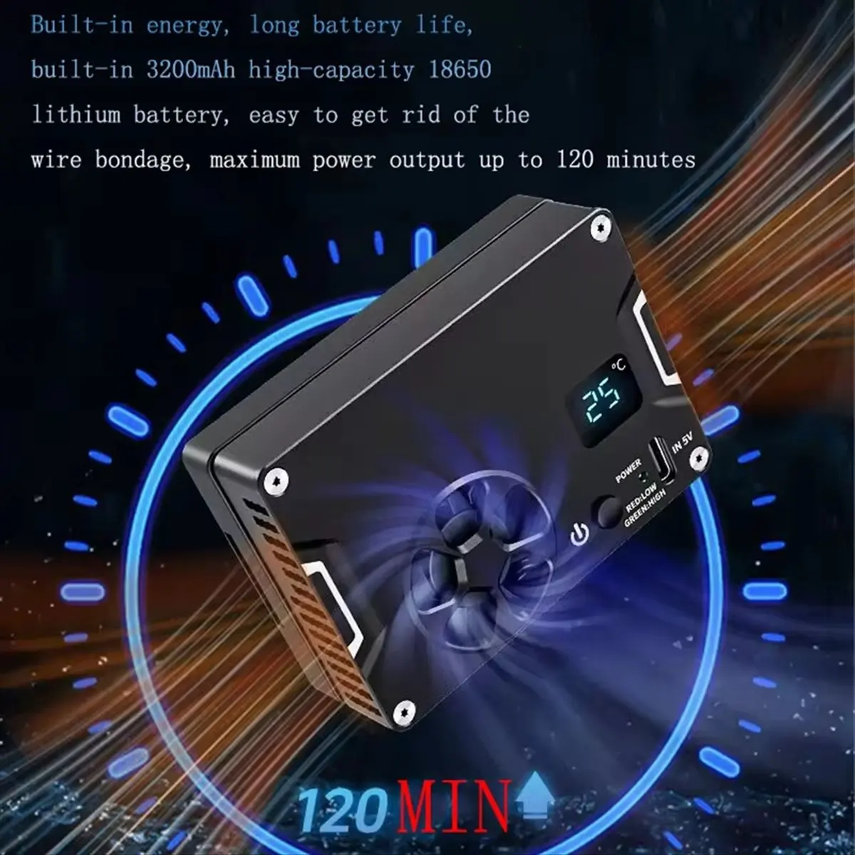 N05R New Camera Fan for A7M4/ZVE1/R8 Outdoor Live Vlog with Lithium Battery Semiconductor Cooling Radiator Fan Camera Cooler
