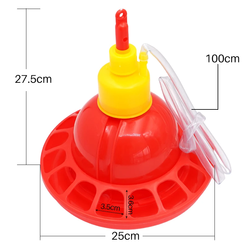 2023 New Automatic Chicken Drinking Fountain Plasson Bell Drinker Plastic Waterer Pipe Farm Animals Poultry Feeding Supplies