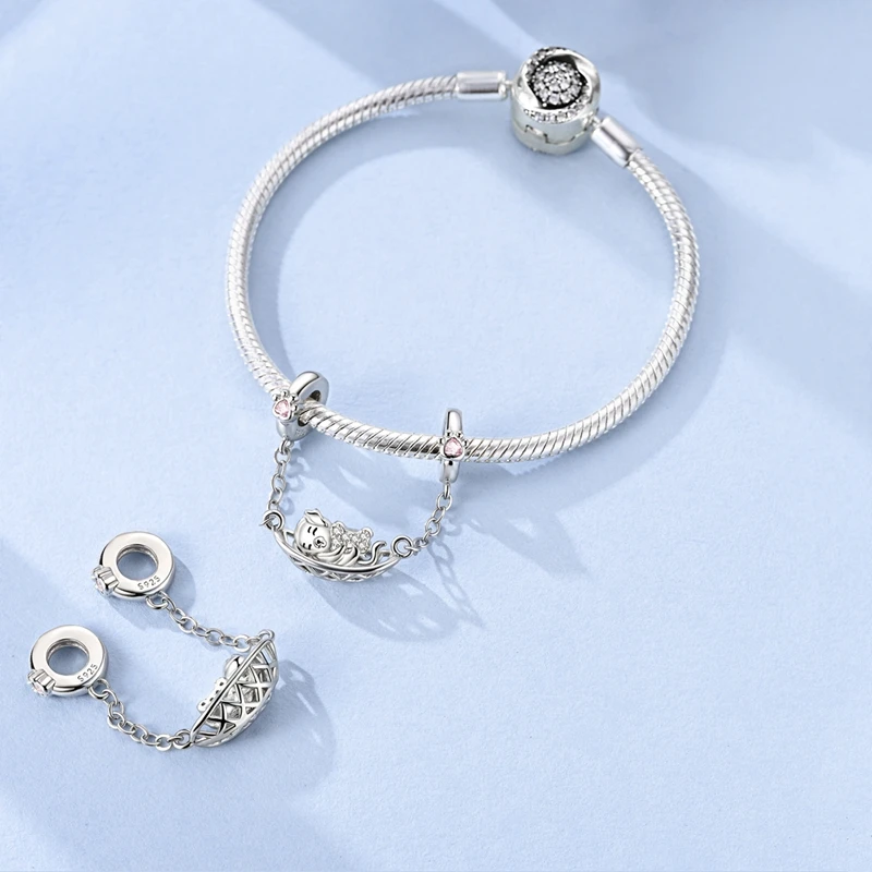 925 Sterling Silver Cat Paw Print Charms Beads Fit Original Bracelets Bag Keychain Earring Pendant Diy Women Jewelry Gift
