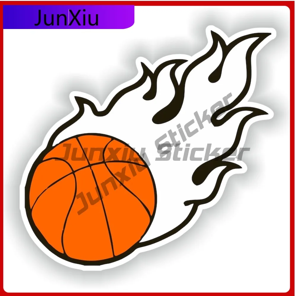 

Basketball Flame Shape Stickers Waterproof Vinyl Decals Motorcycle Car Rear Bumper Ebike Sticker Accessories Creative Stickers