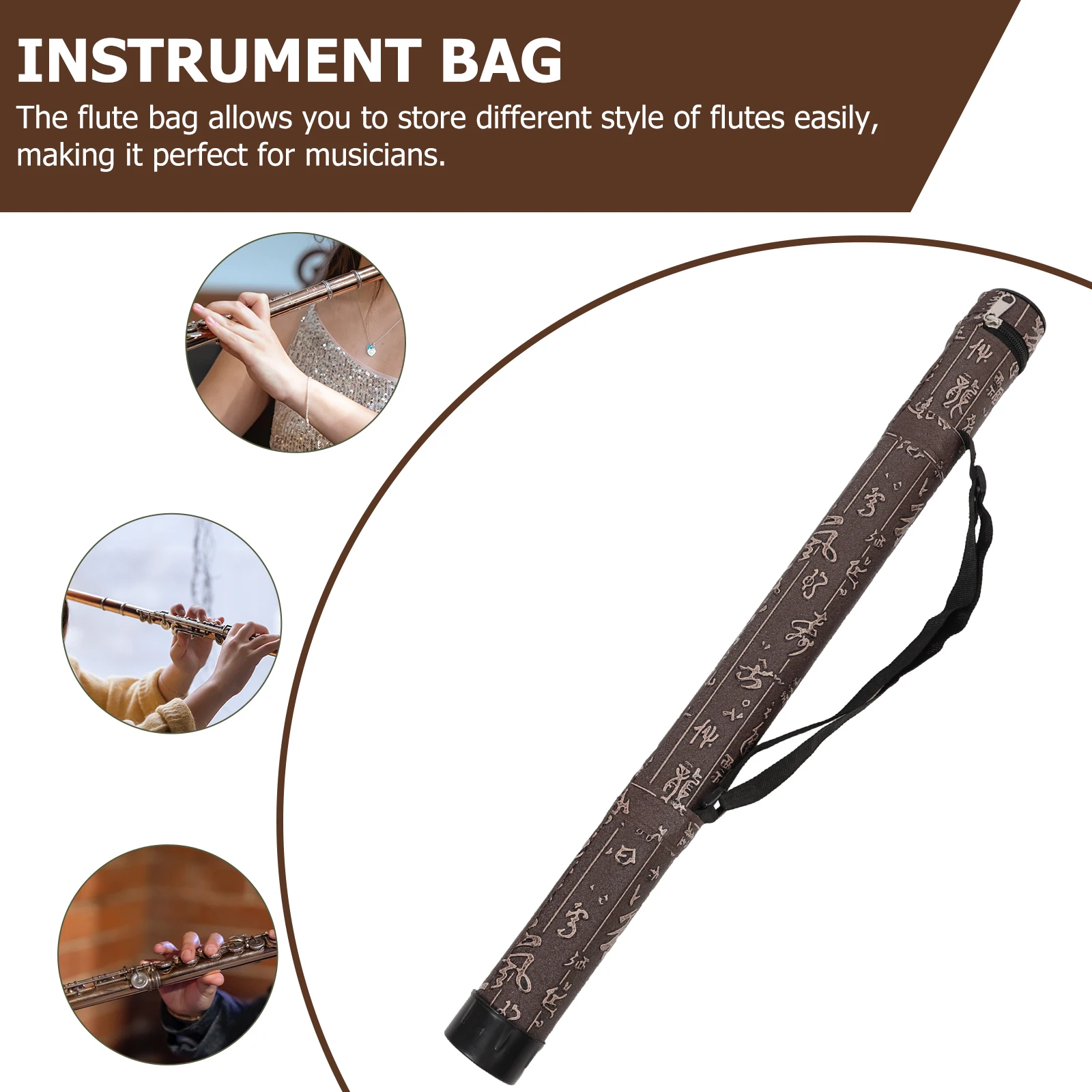 

Box Case Professional Double Layer Bamboo Flute Bag Lightweight Portable Travel Instrument Storage Pouch Vertical Flute Carrying
