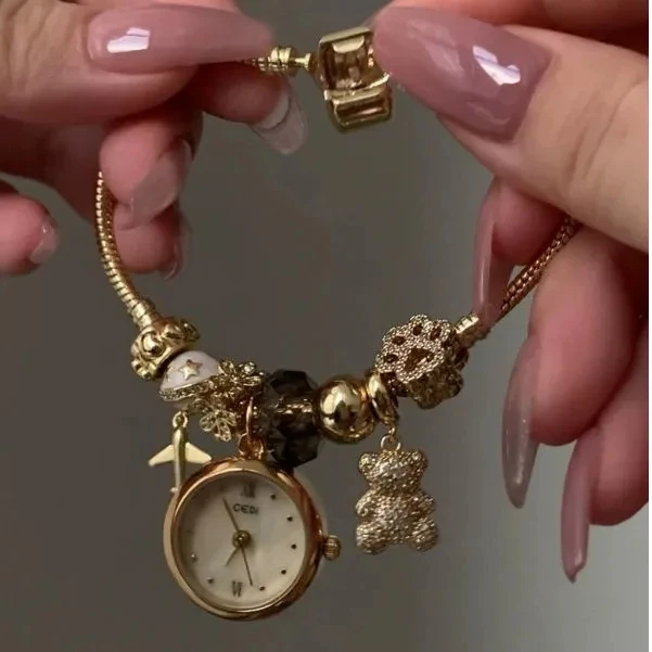 Плоский медвежонок, роскошный режим, роскошные женские кварцевые вешалки, Винтажные Украшения