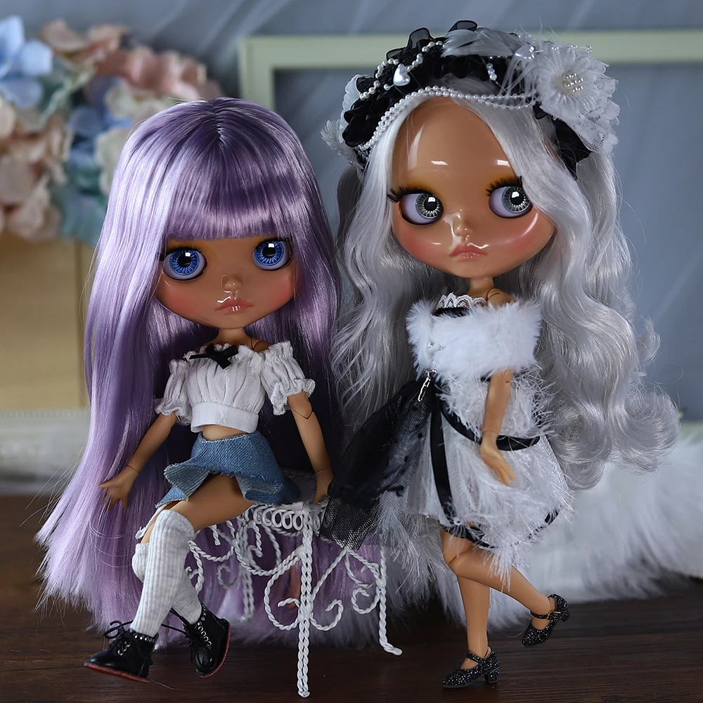 ICY DBS-Muñeca Blyth, piel bronceada, cara brillante, labios, disfraz de Cosplay, vestido de 30CM, muñeca BJD, regalo de Festival para niña, regalo de cumpleaños