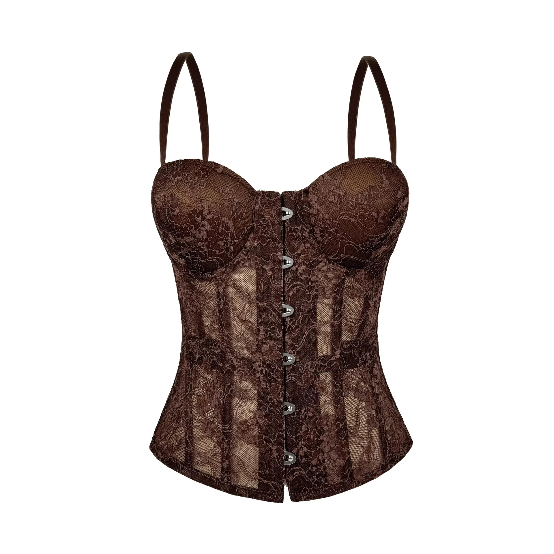 

New Lace Embroidered Fishbone Bra Slim Fit Sling Vest Pure Desire To Tube Top Wear A Fishbone Top