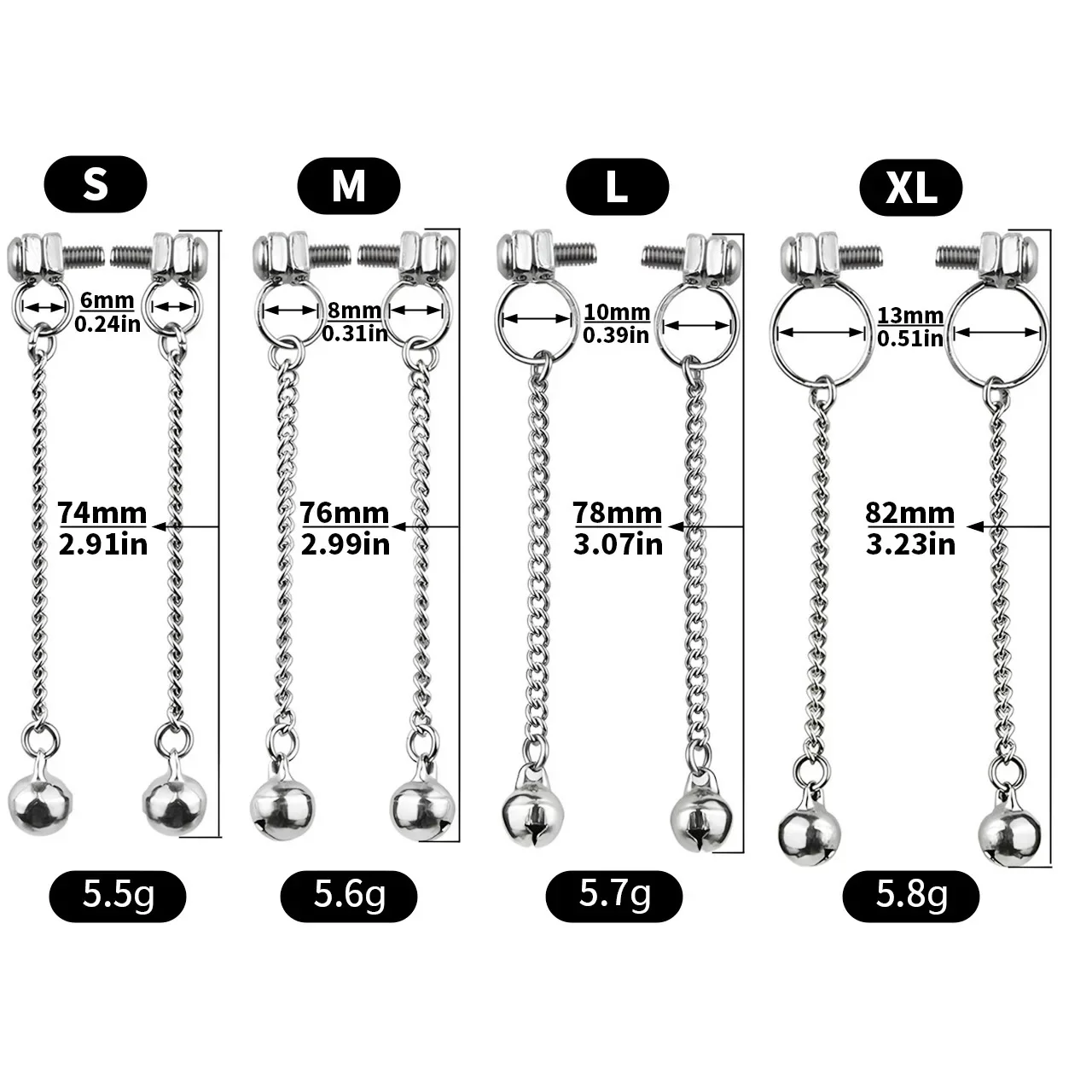 クリップ付きの調節可能な乳首クリップ,乳首を保持するためのアクセサリー,強力な金属クリップ