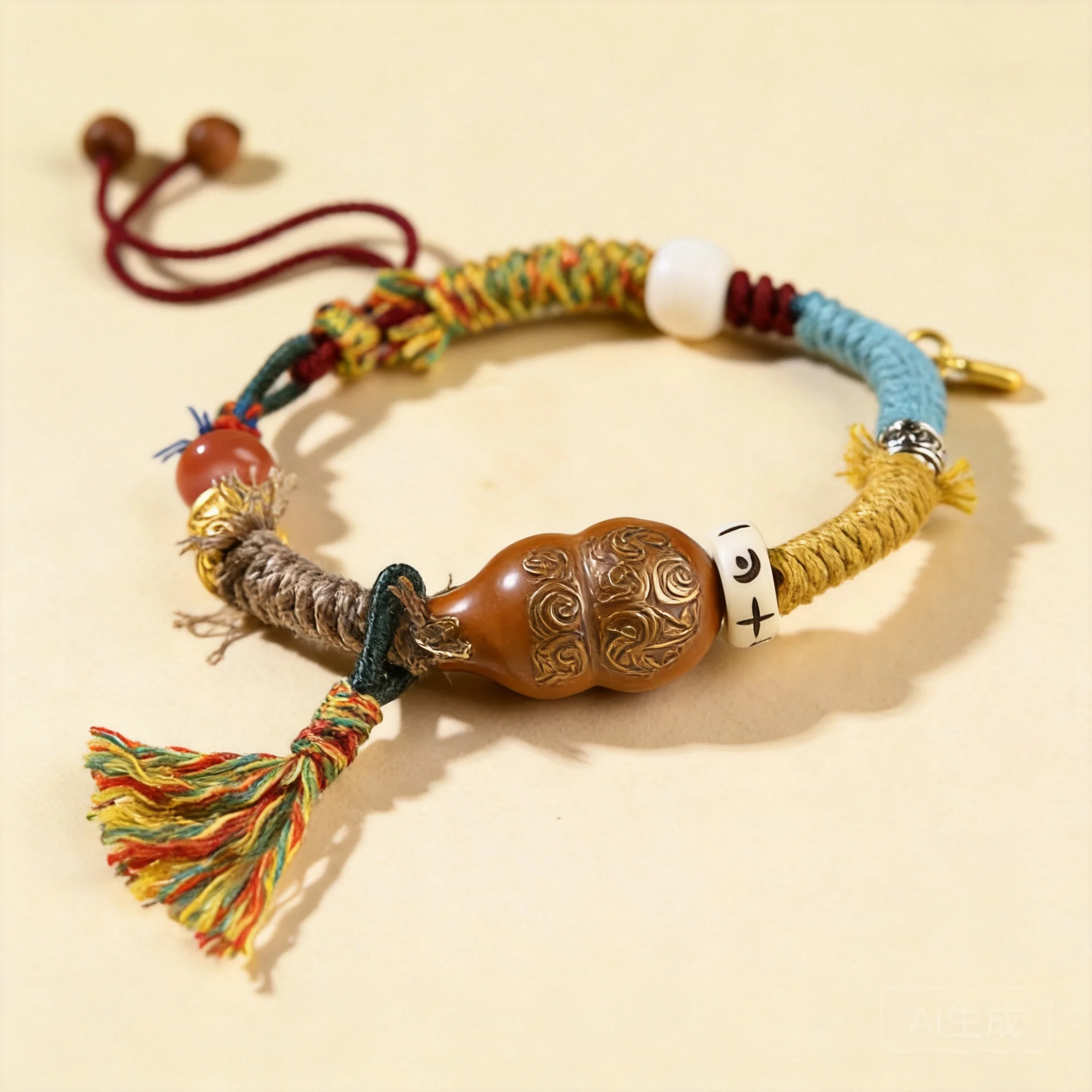 

Unique Chinese Style Lucky Olive Pit Gourd Bodhi Root Red Agate Handmade Braided Adjustable Bracelet For Women Fortune Blessing