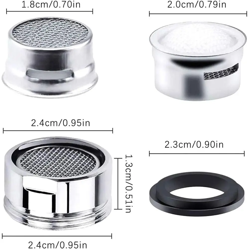 4-Pack 15/16-Inch Brass Kitchen Sink Aerator with Filter and Gasket for Faucet Replacement
