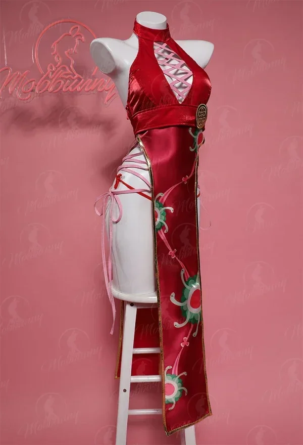 Mobbunny  Women Sexy Lingerie Cosplay Costumes Halloween Cheongsam Style Halter High Slit Outfit Erotic Party Set