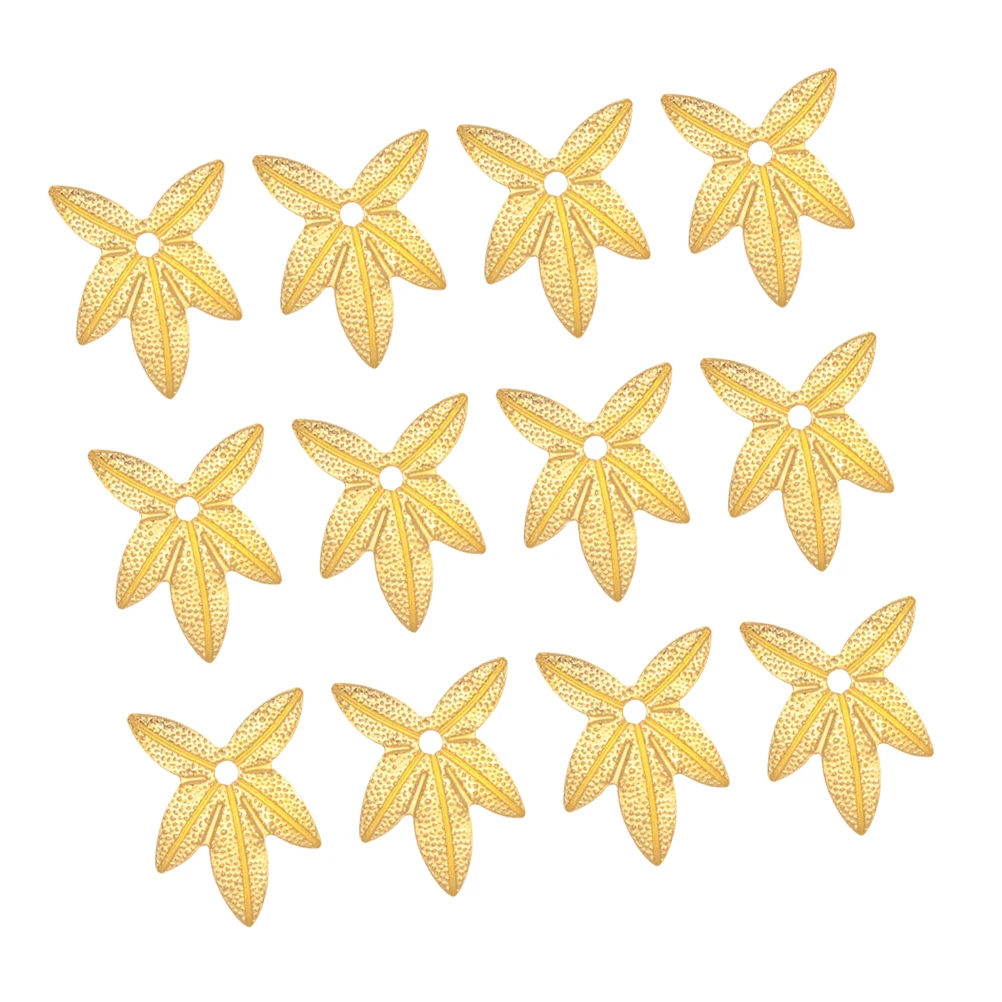 

500 Pcs Gold Maple Hair Accessories DIY Craft Material Charm Headdress Decor Easy Casual Festive Novel Gift
