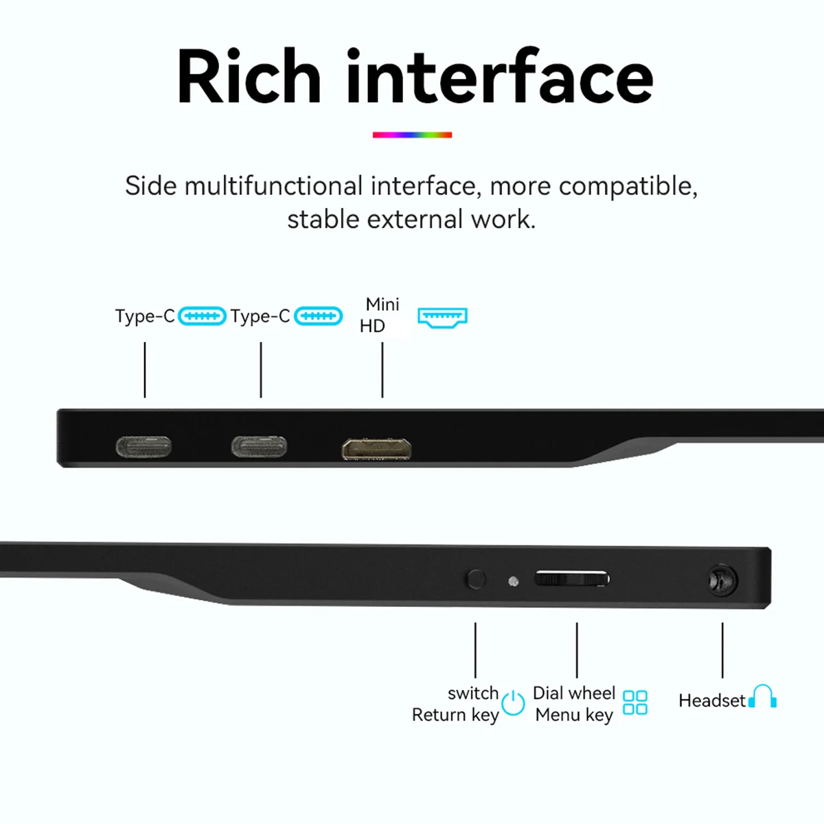 

15.6 Inch Portable Monitor Touchscreen1920X1080 FREE-SYNC Type C HD Gaming Monitor for Switch PC TV Box US Plug