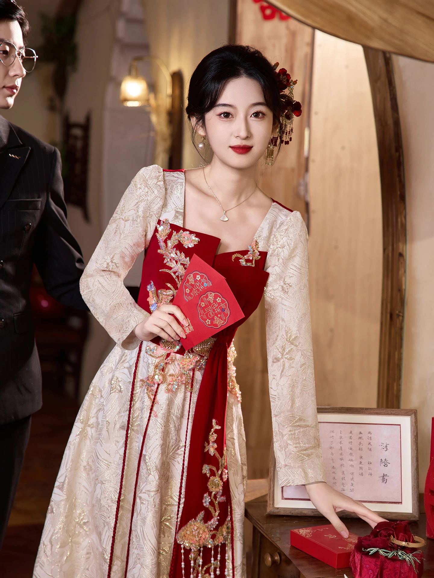 

Ele ort-Sve Wedding Dr New Chinese Sle Bridal Gown for Engagement And Wedding Day Women's Formal Dr