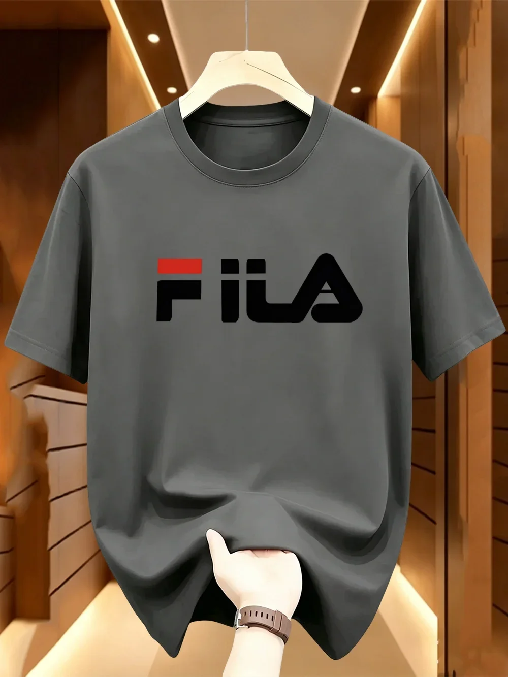 High Quality Men's Summer Round-neck Short-Sleeved T-Shirt Lightweight and Breathable Fabric Outdoor Sports Running Casual Shirt