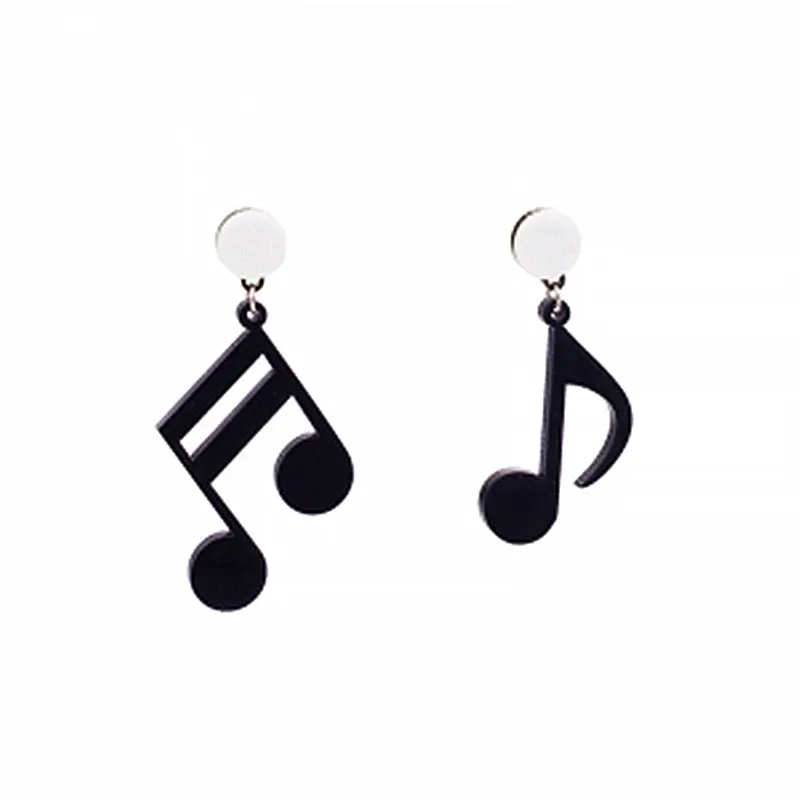 Korean Acrylic Earrings  Personality Asymmetric Music Notes Earrings  Women Accessory Lady Dangle Earrings Jewelry Bijoux