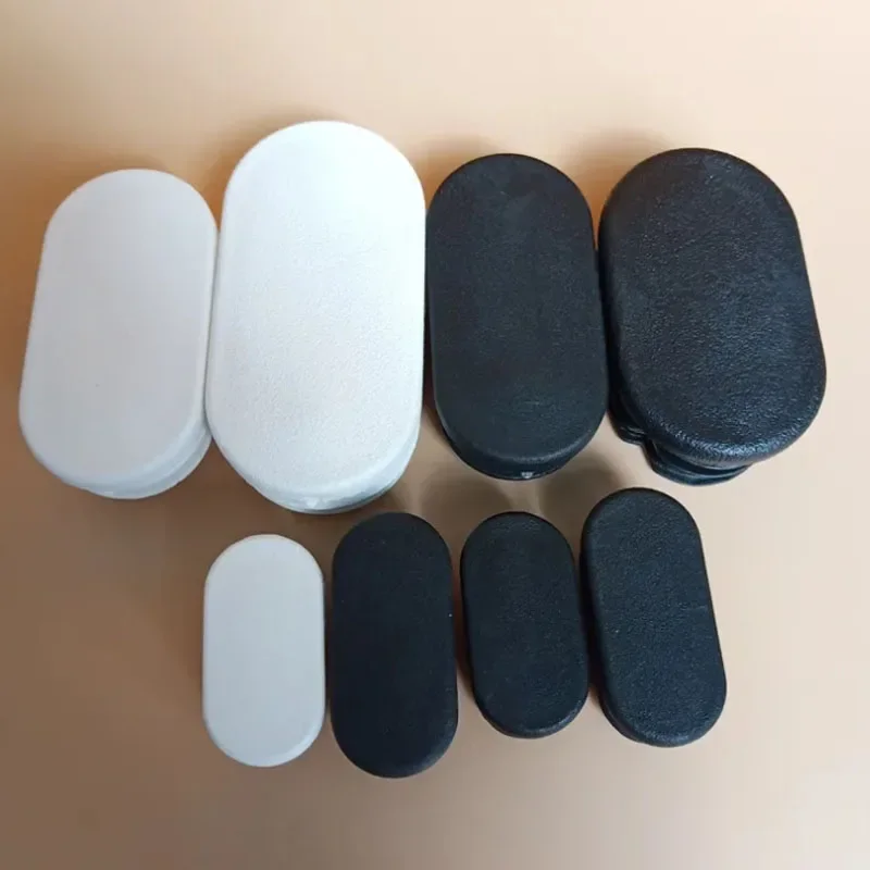 10Pcs Oval Plastic Blanking End Cap Tube Pipe Inserts Plug Chair Table Leg Caps Furniture Floor Protector