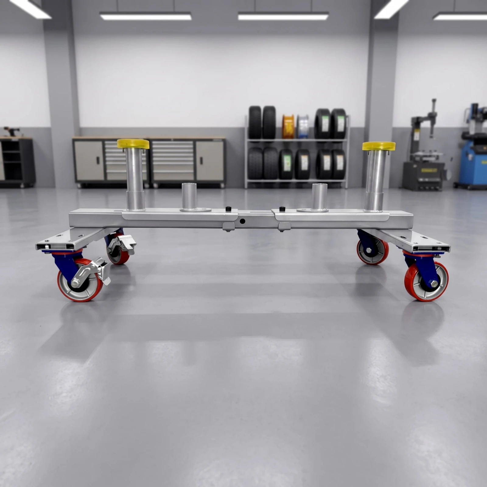 Car-Moving Frame with Caster Wheels Industrial Vehicle Positioning Jack with Support Pads Car Wheel Dolly Rolling for Mechanics