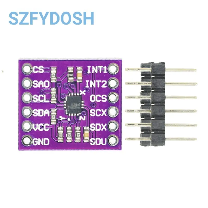 MCU-633 LSM6DSO 6DOF LSM6DSM Gyroscope Attitude Sensor Module 3D Accelerometer 3.3V SPI IIC I2C MIPI I3C SM Serial Interface