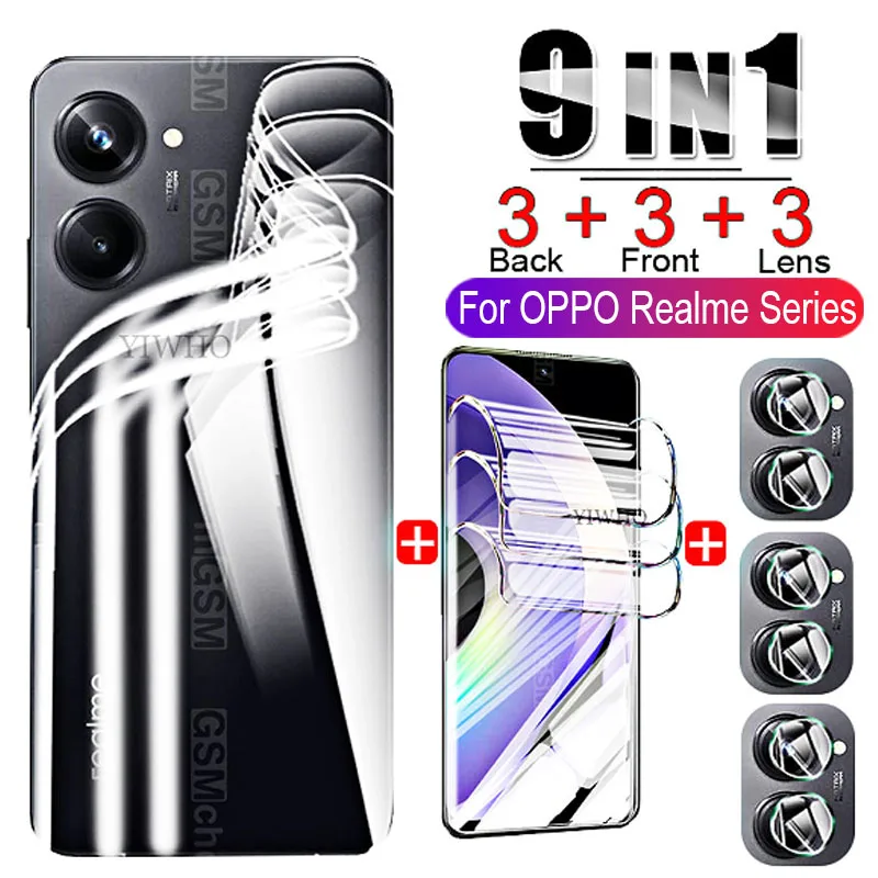 

Not Glass For oppo realme 10 Pro Screen Protectors+Back for realme 10 5G Pro Plus 9IN1 HD Not Glass Hydrogel Film Hydrogel Film