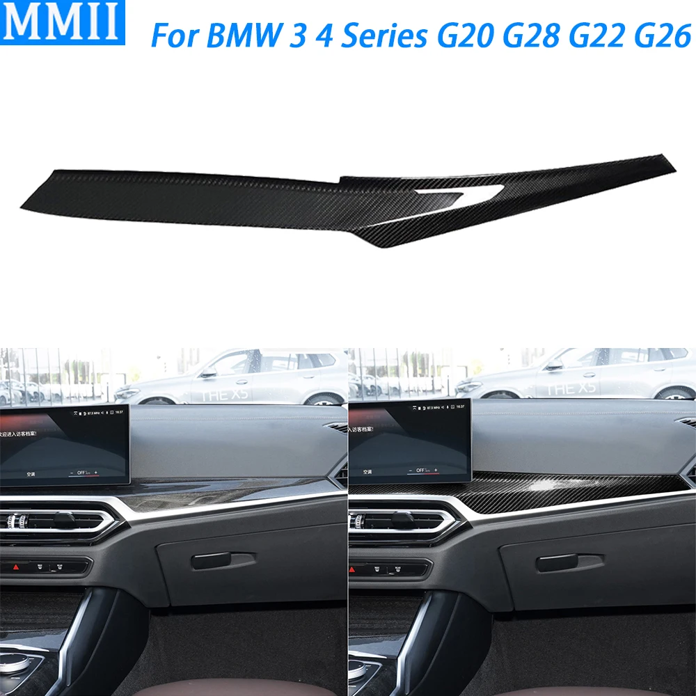 For BMW 3 4 Series G20 G28 G22 G26 M3 G80 M4 G82 Carbon Fiber Center Console Dashboard Panel Cover Car Modification Accessories