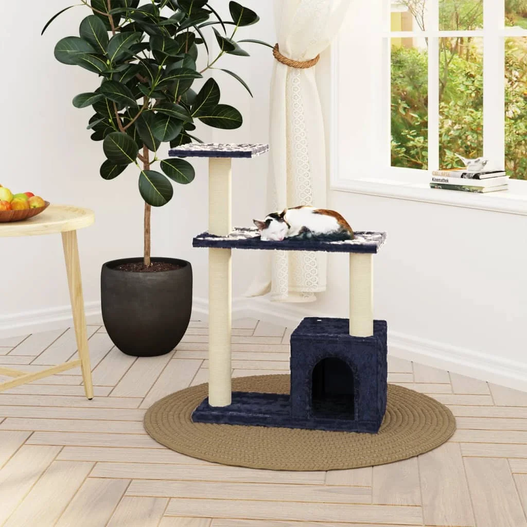 Cat Tree with Sisal Scratching Posts Dark Grey 70cm