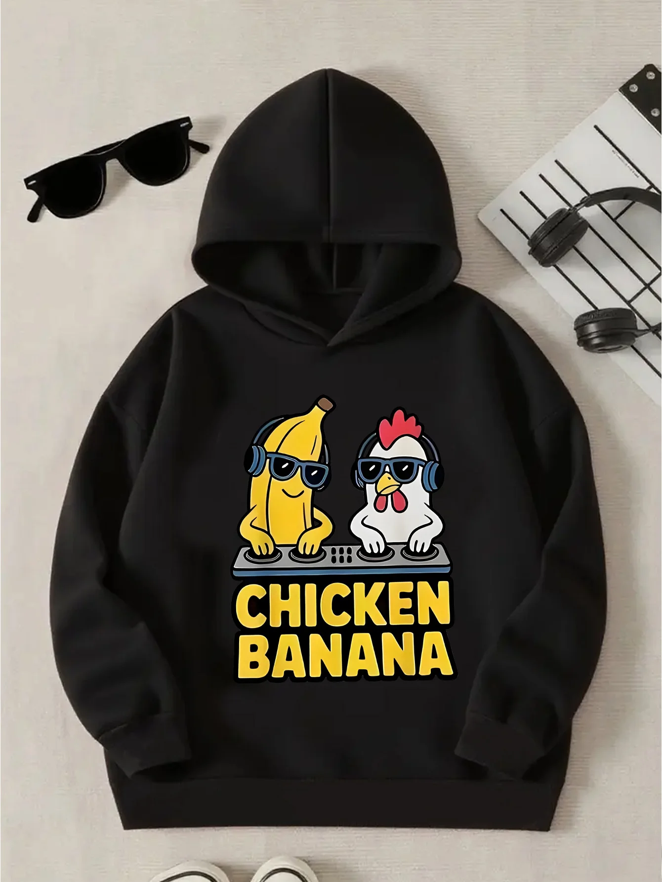camiseta-infantil-com-capuz-e-estampa-de-desenho-animado-chicken-banana-dj-banana-chicken-blusa-casual-de-manga-comprida-para-meninos-e-meninas