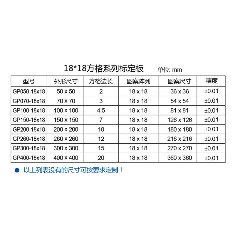 10pcs Checkerboard Calibration Board Optical Calibration Board 18X18 Machine vision grid series