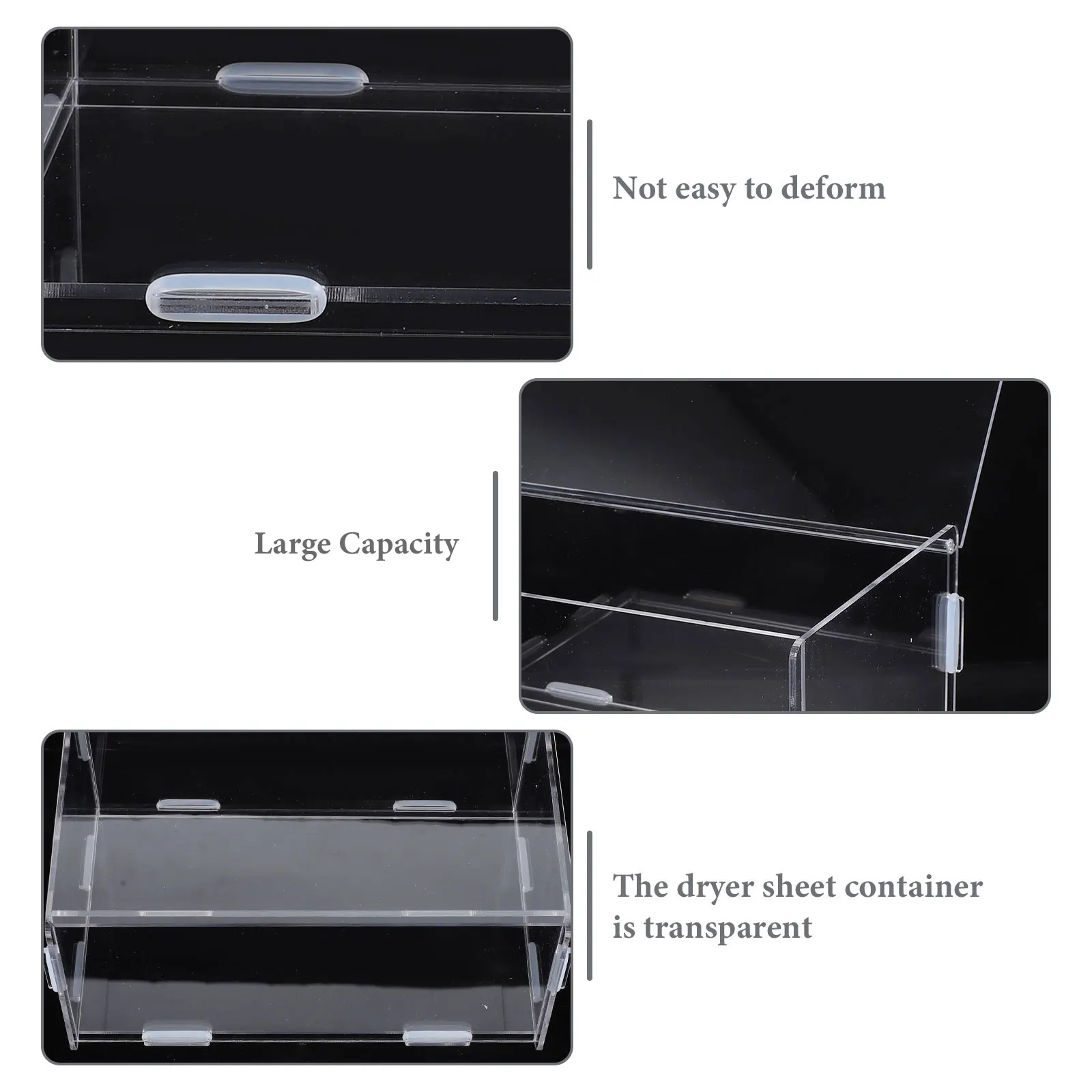 

Flip-Open Storage Box Transparent Dryer Sheets Dispenser Acrylic Household Organizer For Laundry Room Clear Dryer Sheet