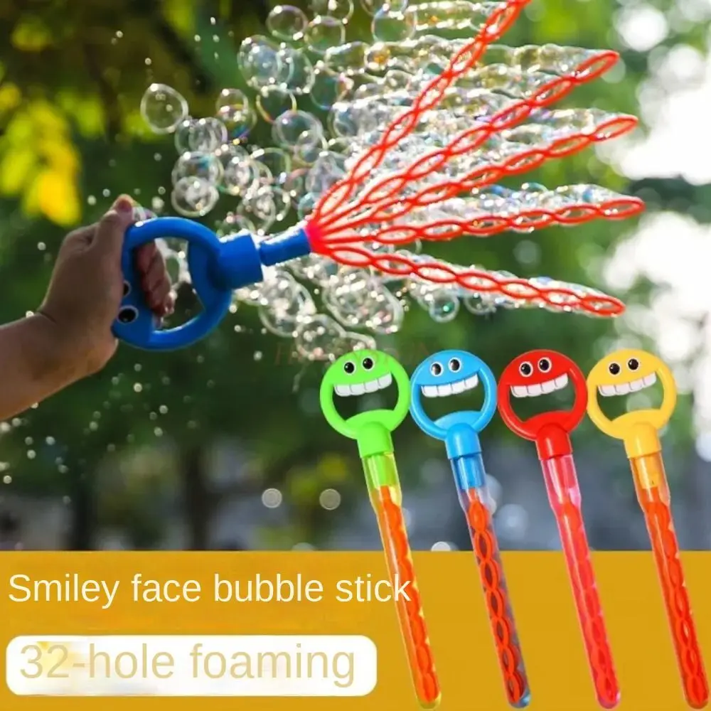 32 fori 32 fori Bubble Stick sapone che soffia 5 artigli a forma di bacchetta a bolle per bambini giocattolo a tubo completamente manuale grandi bacchette a bolle