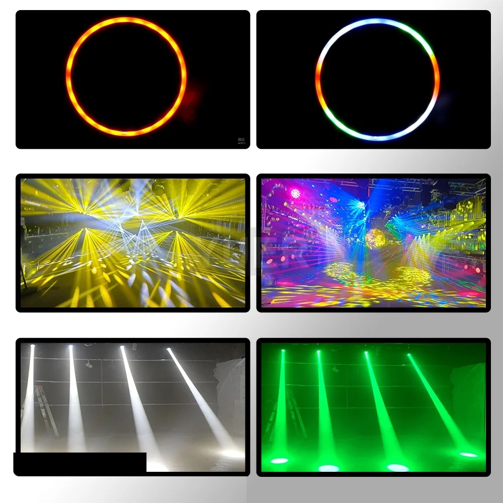 4Pcs/lot LED Beam Spot 200W With Ring 3in1 Moving Head Light 18 Rotating Prisms Dj Dmx Stage Effect Light Disco Dj Wedding Club