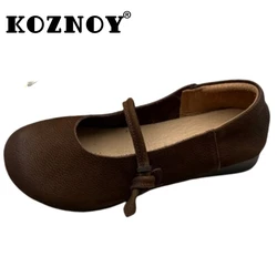 Koznoy 1.5cm Women Boots Summer Platform Flats Natural Cow Suede Genuine Leather Fashion Oxfords Wedge Lace Up Breathable Shoes