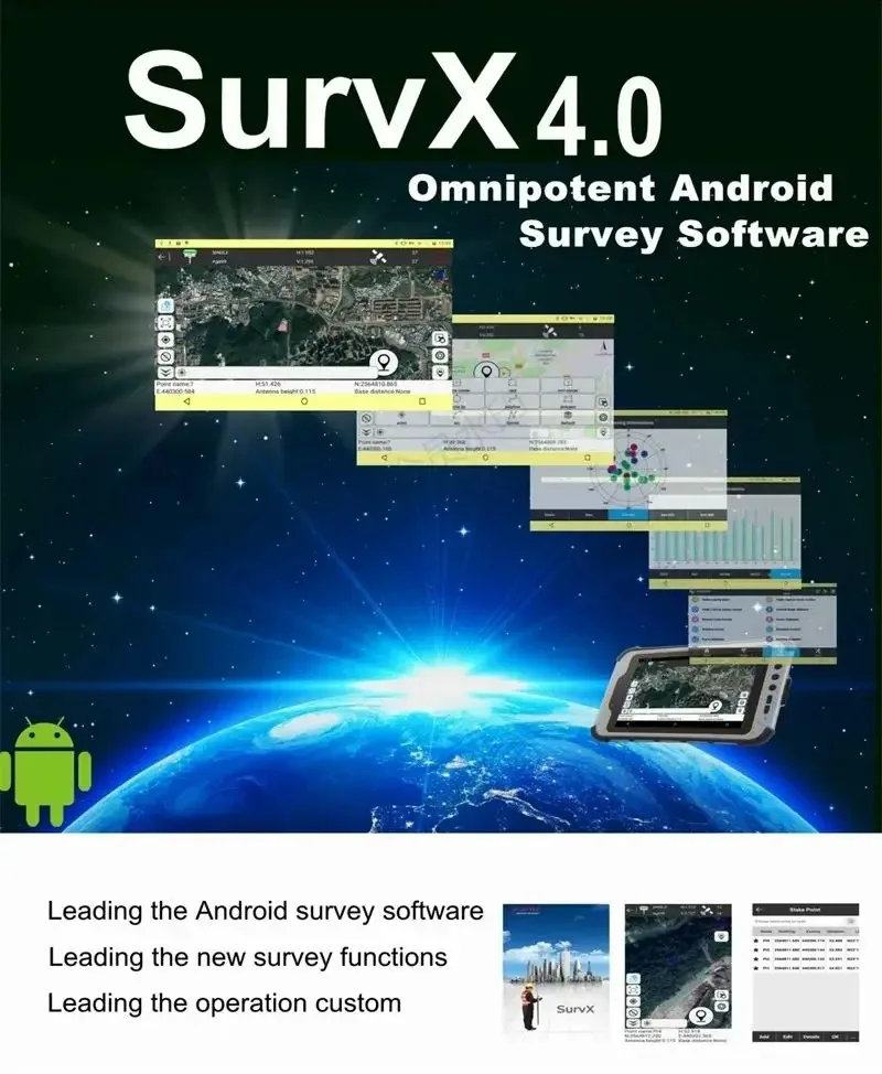 Android Mobile Application SurvX for Surveyors Land Survey Equipment Software