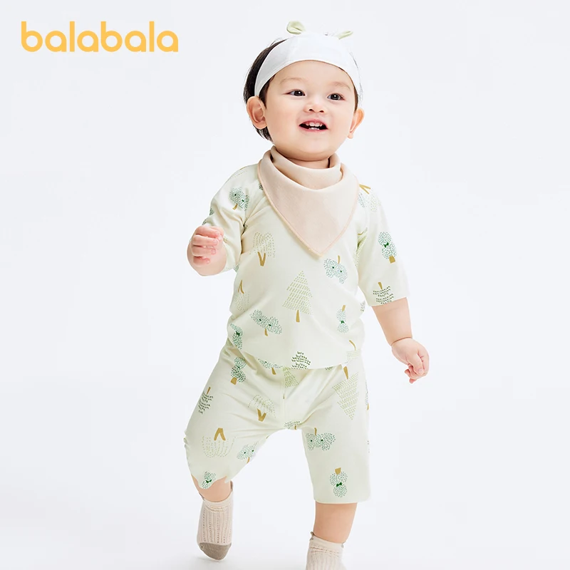 

Balabala Baby Pajamas Unisex Newborn Infant Girls and Boys Home Suit Lightweight 2024 Summer New Collection Comfortable