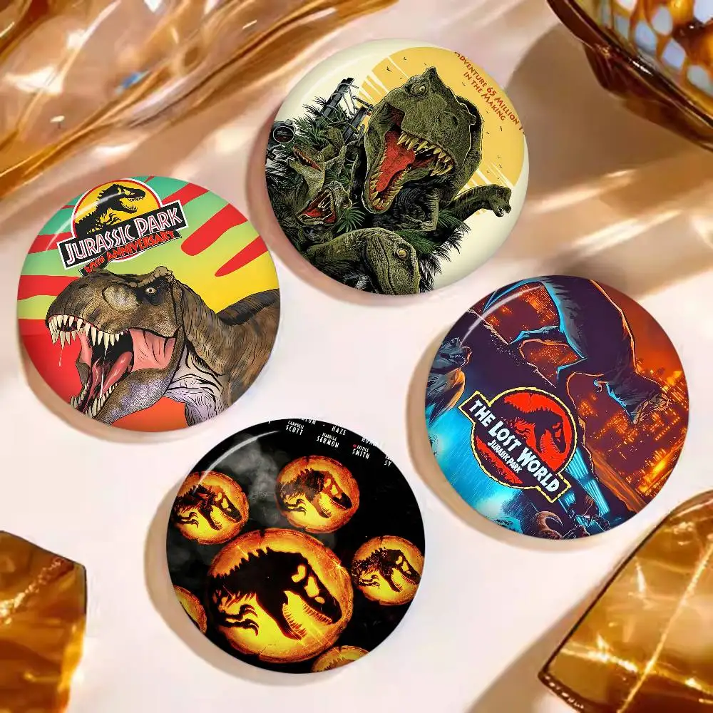 Pin de Botón de Anime de la Película Jurassic World, Broche Hecho a Mano para Ropa, Insignia de Dibujos Animados, Decoración para Mochila, Accesorios de Joyería