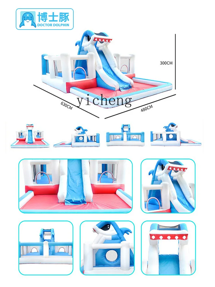 YY Inflatable Castle Indoor and Outdoor Children Trampoline Slide Jumping Bed Naughty Castle Toys