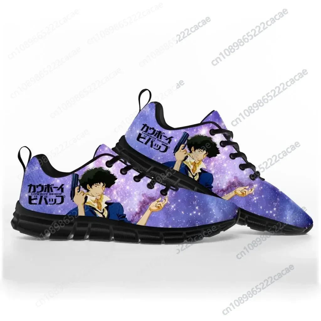 

Anime Manga Cartoon Cowboy Bebop Comics Sports Shoes Mens Womens Teenager Kids Children Black Sneakers Custom Couple Shoes