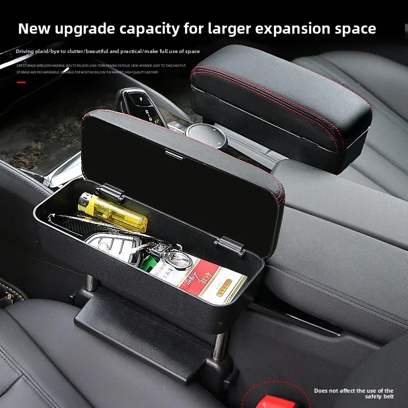 Car Seat Armrest Box Multi-Functional Storage Box, Central Control Lifting Armrest Box Universal Elbow Rest, Raised