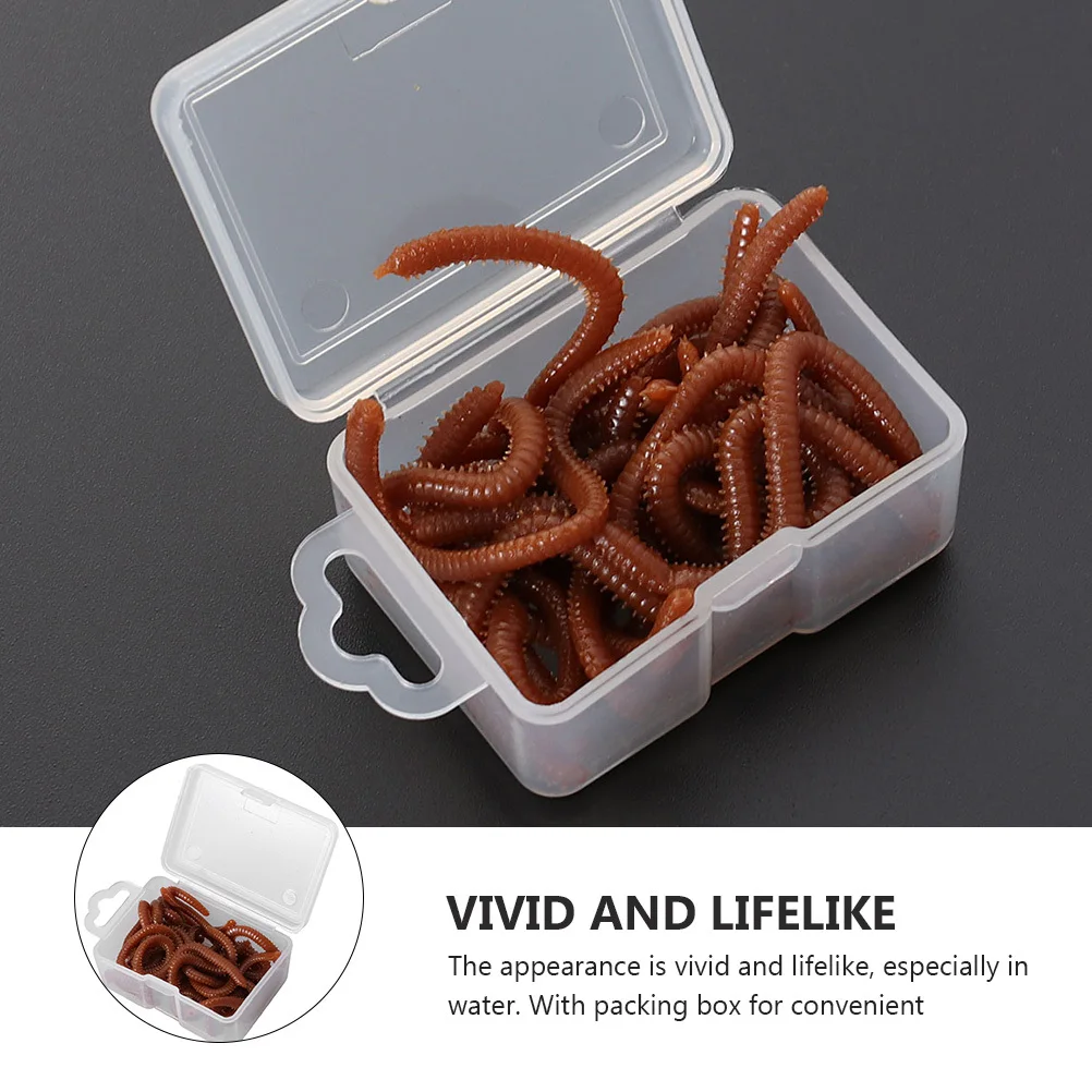 

2 Boxes Simulation Earthworms Lifelike Artificial Worm Lure for Halloween Party Prank Decor Fishing Accessory Prank Toy