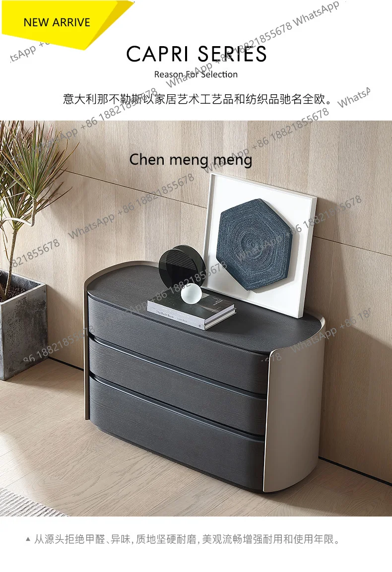 M132 Italian light luxury three-bucket cabinet, modern simple dining room storage side cabinet, bedroom furniture