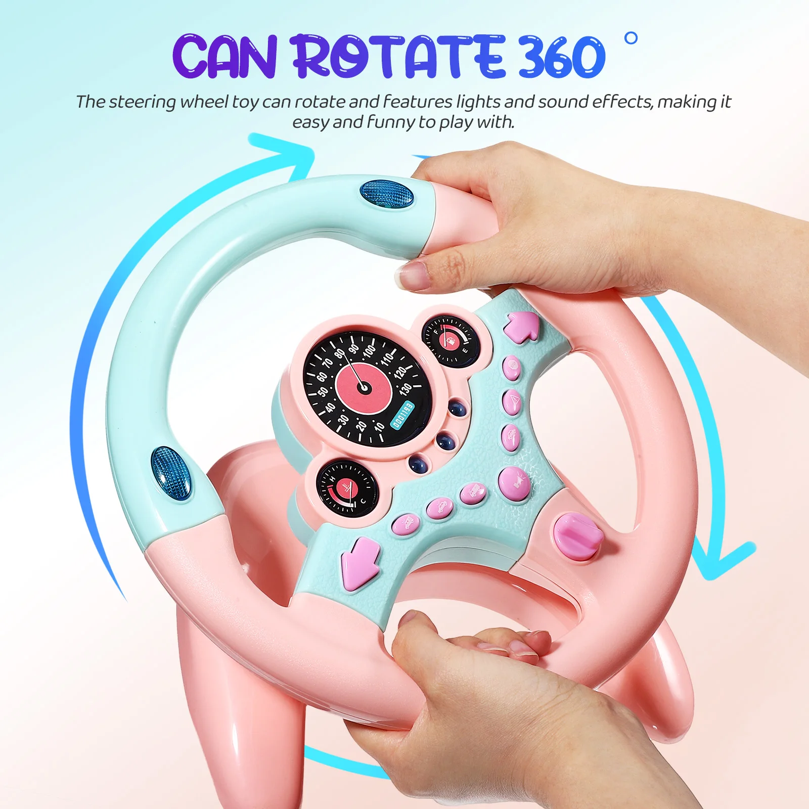 Volante multifunzionale per l'educazione precoce Simulazione Volante per auto Giocattolo di guida Volante simulato per bambini