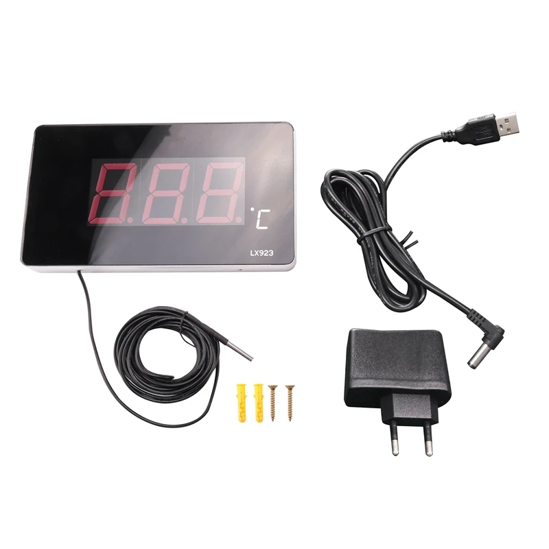 

Pool Thermometer With LED Display And Waterproof Probe Thermometer For Water Fish Tank Outdoor Temperature Meter EU Plug