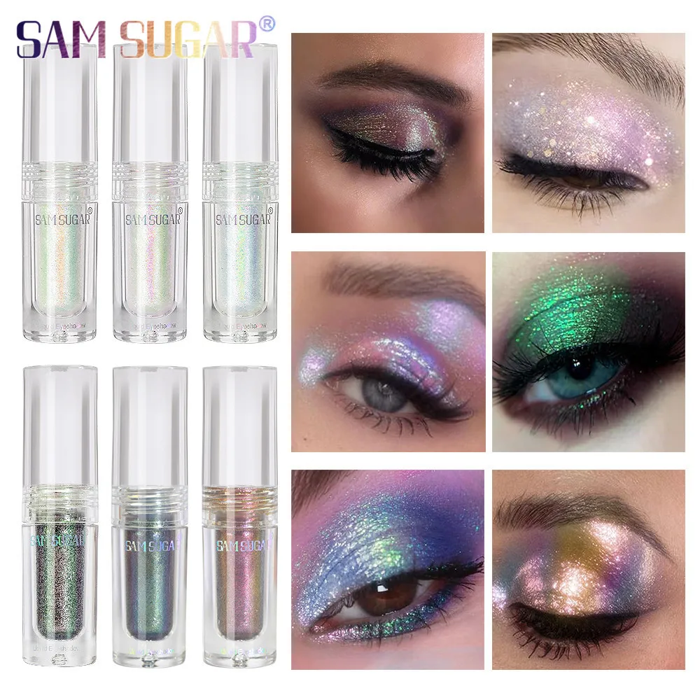 SAM SUGAR muti-use Chameleon Pearl Liquid Eyeshadow Water Resistant Highlight Brightening Fine Shimmer Festival Stage Makeup